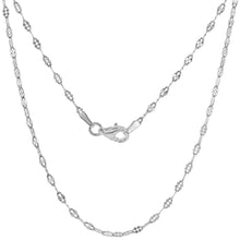 Load image into Gallery viewer, 925 Sterling Silver Coffee Chain Dabbed Links Necklace Bracelet 2mm 16 Inch Long

