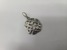 Load image into Gallery viewer, 925 Sterling Silver Large Round Celtic Shield Knot Pendant 1 (25mm) Inch Tall
