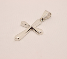 Load image into Gallery viewer, 925 Sterling Simple Beveled Edge Rhombus-Shape Cross Pendant
