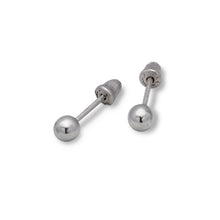 Load image into Gallery viewer, 14K Yellow or White Gold 3mm Wide Ball Stud Earrings Screw Back High Quality
