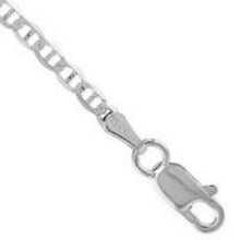 Load image into Gallery viewer, 925 Sterling Silver Italy Flat Mariner Link Chain Necklace Bracelet 2.1mm 7"~30"
