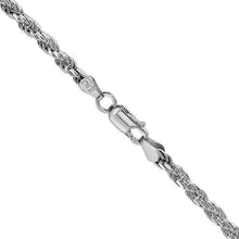 Load image into Gallery viewer, 4mm Sterling Silver D/C Rope Chain Necklaces Bracelets Handmade Italy 7 to 30 in
