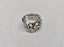 Load image into Gallery viewer, 925 Sterling Silver 8Piece Braided Celtic Loop Design Puzzle Ring Band 16mm 5~13

