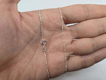 Load image into Gallery viewer, 925 Sterling Silver Very Fine Serpentine Chain Necklace Italy Women 1mm 16 Inch
