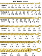 Load image into Gallery viewer, Authentic 10K Hollow Yellow Gold Franco Necklace Chain 6.8mm
