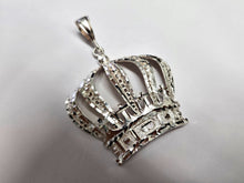 Load image into Gallery viewer, 925 Sterling Silver Large Royal Crown Pendant Diamond Cut 2 1/2 (63mm) Inch Tall

