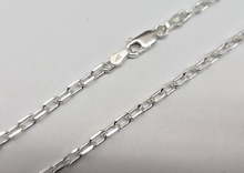 Load image into Gallery viewer, 925 Sterling Silver Beveled Boston Cable Link Chain Necklace 3.1mm 7" to 30"
