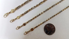 Load image into Gallery viewer, 14K Two tone Color Gold Hollow Figarope Link Chain Necklace 3mm-4.5mm 16"~28"
