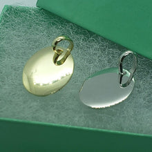 Load image into Gallery viewer, 14K Yellow / White Gold Plain Oval Pendant Disc Charm [Engraving Available]
