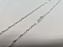 Load image into Gallery viewer, 925 Sterling Silver Twisted Bead and Snake Chain Bracelet 2mm 7 Inch Long
