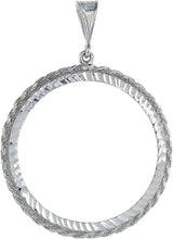 Load image into Gallery viewer, 925 Sterling Silver Mexican Cien Pesos D/C Rope Bezel 39mm Coins Prong Back
