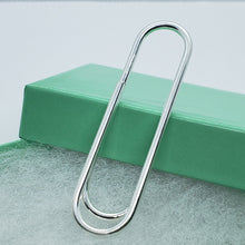 Load image into Gallery viewer, 925 Sterling Silver Large Paper Clip Money Clip Made in Italy 2 3/8 x 5/8 inch
