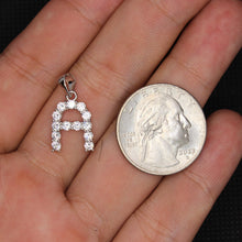 Load image into Gallery viewer, 925 Sterling Silver 26 Alphabet Initial Pendant Simplified Sans Decorated
