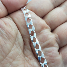 Load image into Gallery viewer, 925 Sterling Silver Flat Mariner Link Chain Bracelet 7mm 1/4 inch Wide 7" Long
