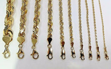 Load image into Gallery viewer, 10k Solid Yellow Gold D/C Rope Chain Necklace Bracelet 1.5mm-8mm 8.5" 16"-30"
