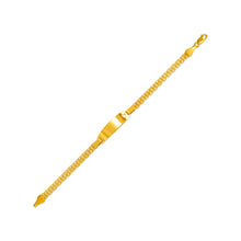 Load image into Gallery viewer, 14K Yellow Gold Bizmark Baby ID Bracelet 7mm/4mm 6" Engraving Available

