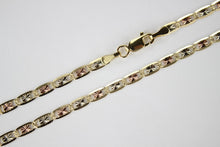 Load image into Gallery viewer, Authentic 14K Yellow White Rose Gold Tri-Color Valentino Chain 3.3mm/16"-26"
