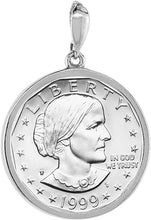 Load image into Gallery viewer, 925 Sterling Silver Susan B. Anthony Bezel Sacagawea 26 mm Coins Square Edge
