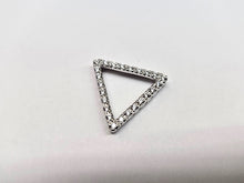 Load image into Gallery viewer, 925 Sterling Silver Cubic Zirconia Triangle Pendant 3/4 Inch (19mm) Tall
