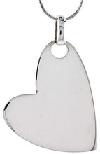 Load image into Gallery viewer, 925 Sterling Silver Flat High Polished Heart Pendant 1 1/2 Inch (38mm) Tall

