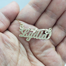 Load image into Gallery viewer, Authentic 14K Solid Yellow Gold Handmade Personalized Custom Name Pendant Letter
