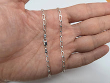 Load image into Gallery viewer, 925 Sterling Silver Solid Long Curb Link Chain Necklace Bracelet 3mm 7" to 30"
