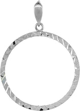 Load image into Gallery viewer, Sterling Silver Susan B Anthony Bezel Sacagawea 26mm Coin Prong Back Diamond Cut
