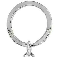 Load image into Gallery viewer, White Purse Handbag Key Chain Crystal Key Ring 4 inches Long 33mm Round

