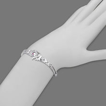 Load image into Gallery viewer, 14K White Gold Fancy Dolphin Diamond Cut Bracelet 3mm Wide, 12mm Center H Clasp
