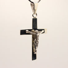 Load image into Gallery viewer, Sterling Silver Plain Simple Flat Cross Pendant Christian Jesus Crucifix 49mm
