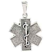 Load image into Gallery viewer, 925 Sterling Silver Star of Life Medical Alert Charm Pendant 3/4 (19mm) Inch
