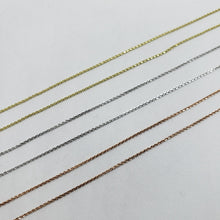 Load image into Gallery viewer, 14K Solid Gold Very Thin DC Boston Link Chain Yellow White Rose 16" 18" 20"
