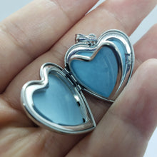 Load image into Gallery viewer, 1 inch Sterling Silver Heart Locket 4 Picture Charm Pendant w/out Chain 16"-24"
