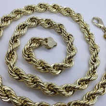 Load image into Gallery viewer, Authentic 10k Solid Yellow Gold Thick Heavy Rope Chain Necklace 9mm, 22"-30"
