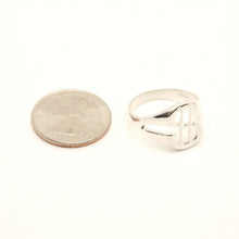 Load image into Gallery viewer, 925 Sterling Silver Dollar Sign Oval Diamond Cut Finish Ring 9/16 Inch Wide
