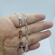 Load image into Gallery viewer, 925 Sterling Silver Paperclip Chain Necklace Bracelet Italy 3mm Sizes 7-30 inch
