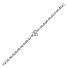 Load image into Gallery viewer, 14K White Gold Fancy Bracelet High Polished 5mm Wide 14mm Center Set Avail.
