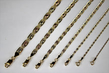 Load image into Gallery viewer, 14K Yellow White Rose Gold Tri Color Valentino Chain Necklace 1.5mm~5mm / 16~26"
