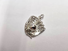 Load image into Gallery viewer, 925 Sterling Silver Baseball Glove and Ball Pendant 7/8 (22mm) Inch Tall
