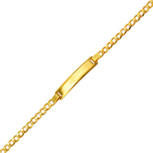 Load image into Gallery viewer, 14K Yellow Gold Baby ID Bracelet Curb X-Light 5mm ID 3mm Chain 6 Inch Engraving
