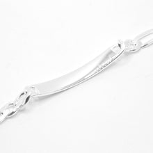 Load image into Gallery viewer, 925 Sterling Silver Personalized Custom Engraved Figaro Link ID Bracelet 6mm 7~9
