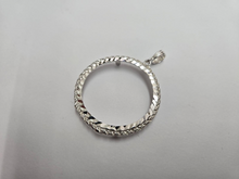 Load image into Gallery viewer, 925 Sterling Silver Rope Edge Mexican 1 Peso Coin Bezel 34mm Prong Back
