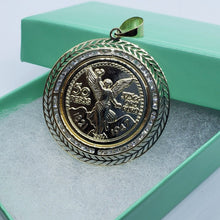 Load image into Gallery viewer, 14K Solid Yellow Gold Centenario Pendant with Bezel Mexican 50 Pesos 2 Sizes
