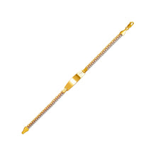 Load image into Gallery viewer, 14K Tri Color Gold Bizmark Baby ID Bracelet 7mm/4mm 6" Engraving Available
