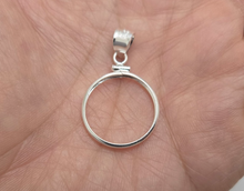 Load image into Gallery viewer, 925 Sterling Silver 5 Cent Nickel Coin Bezel Frame 21mm Screw Top Coin Edge
