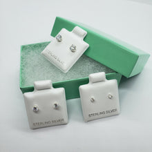 Load image into Gallery viewer, Tiny Sterling Silver Cubic Zirconia Stud Earrings Cartilage Nose Studs 2mm-4mm
