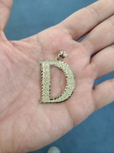 Load image into Gallery viewer, 10K Solid Yellow Gold Diamond Cut Initial Alphabet Letter Pendant Charm 4 Sizes
