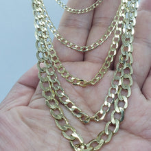 Load image into Gallery viewer, 10K Yellow Gold Hollow Cuban Curb Chain Link Necklace Bracelet 2~7mm All Sizes
