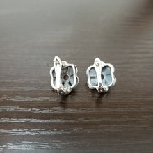 Load image into Gallery viewer, 925 Sterling Silver Round Black Onyx Marcasite Clip on Earrings None Pierced

