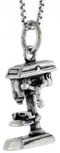 Load image into Gallery viewer, 925 Sterling Silver Drill Tool Press Charm Pendant 5/8 (16mm) Inch Tall
